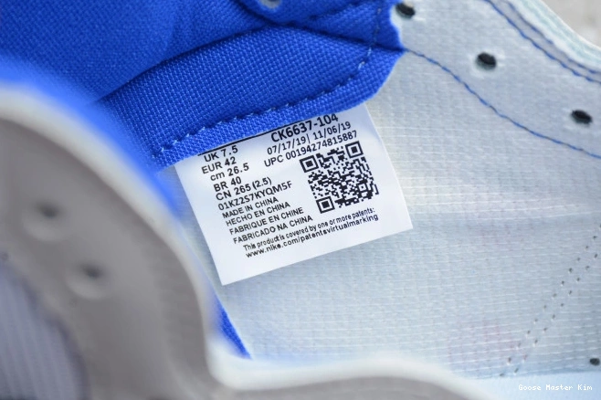 CK6637-104 Racer Air Blue Jordan 1 Zoom High White Retro 0726